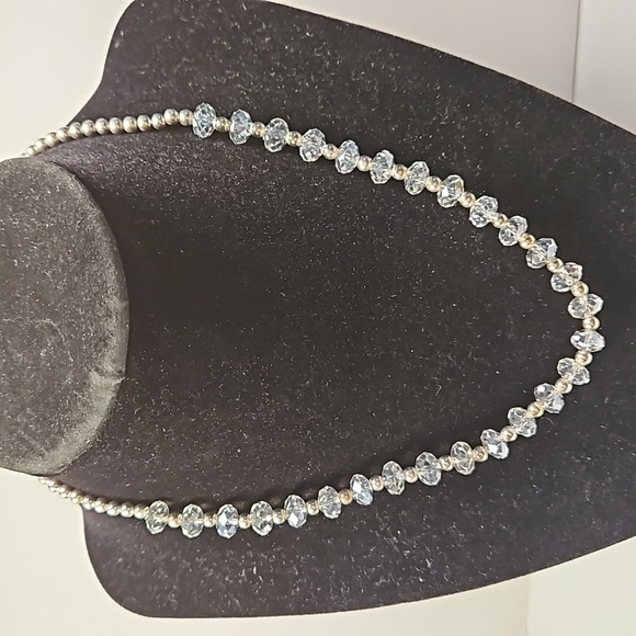 COOKIE LEE Crystal & Silvertone 16" Necklace - Picture 1 of 8